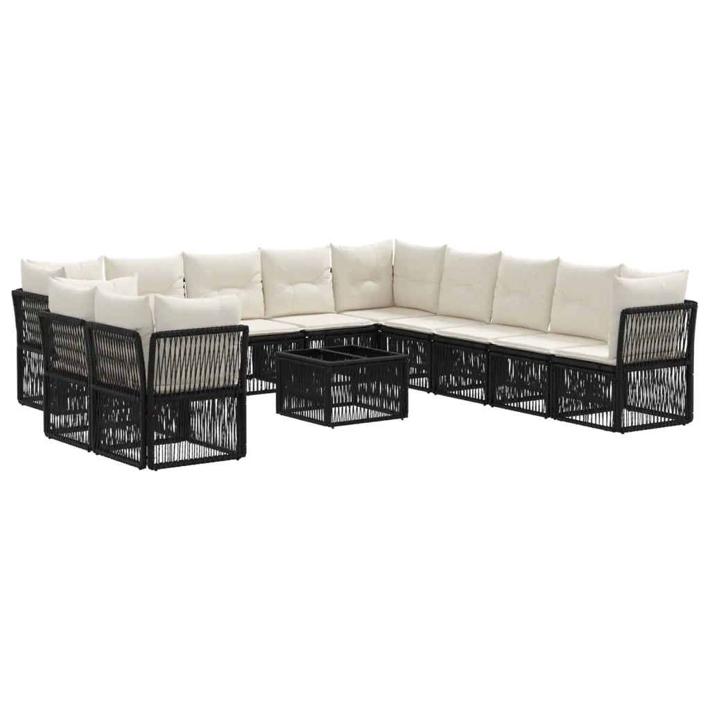 Set Divano da Giardino 12 pz Nero polyrattan 3434278