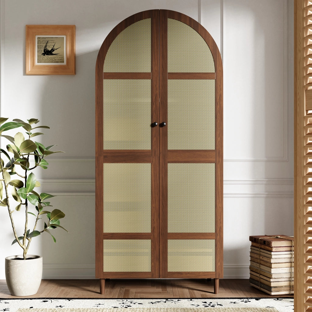 ARMADIO con bastone appendiabiti e cassetti 80x50x179 cm Noce MDF e truciolare