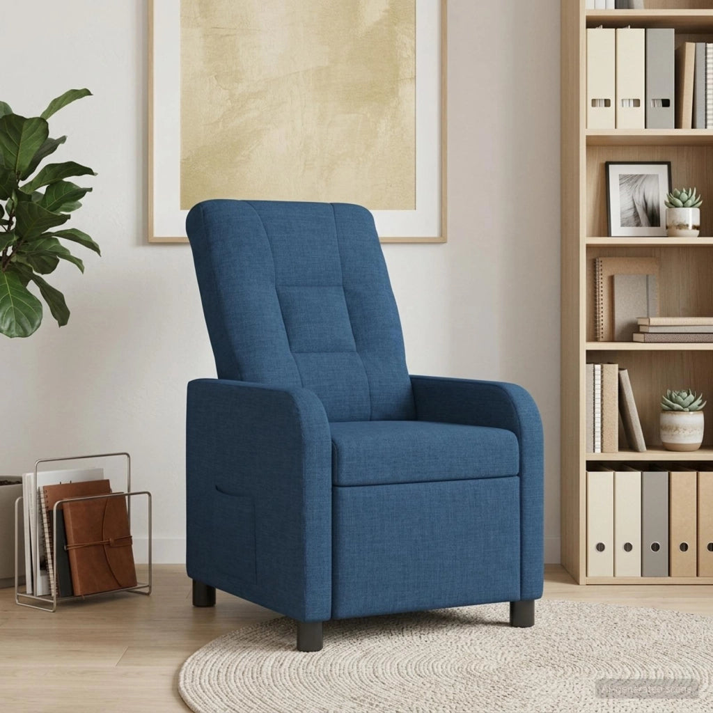 Poltrona reclinabile Blu Tessuto 42035029