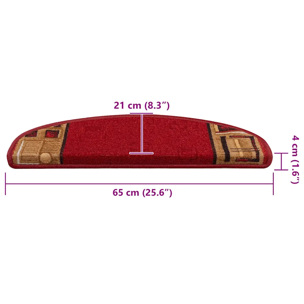 Tappetini per Scale Autoadesivi 5 pz | Gradini per Scale 65x21x4 cm Rossi