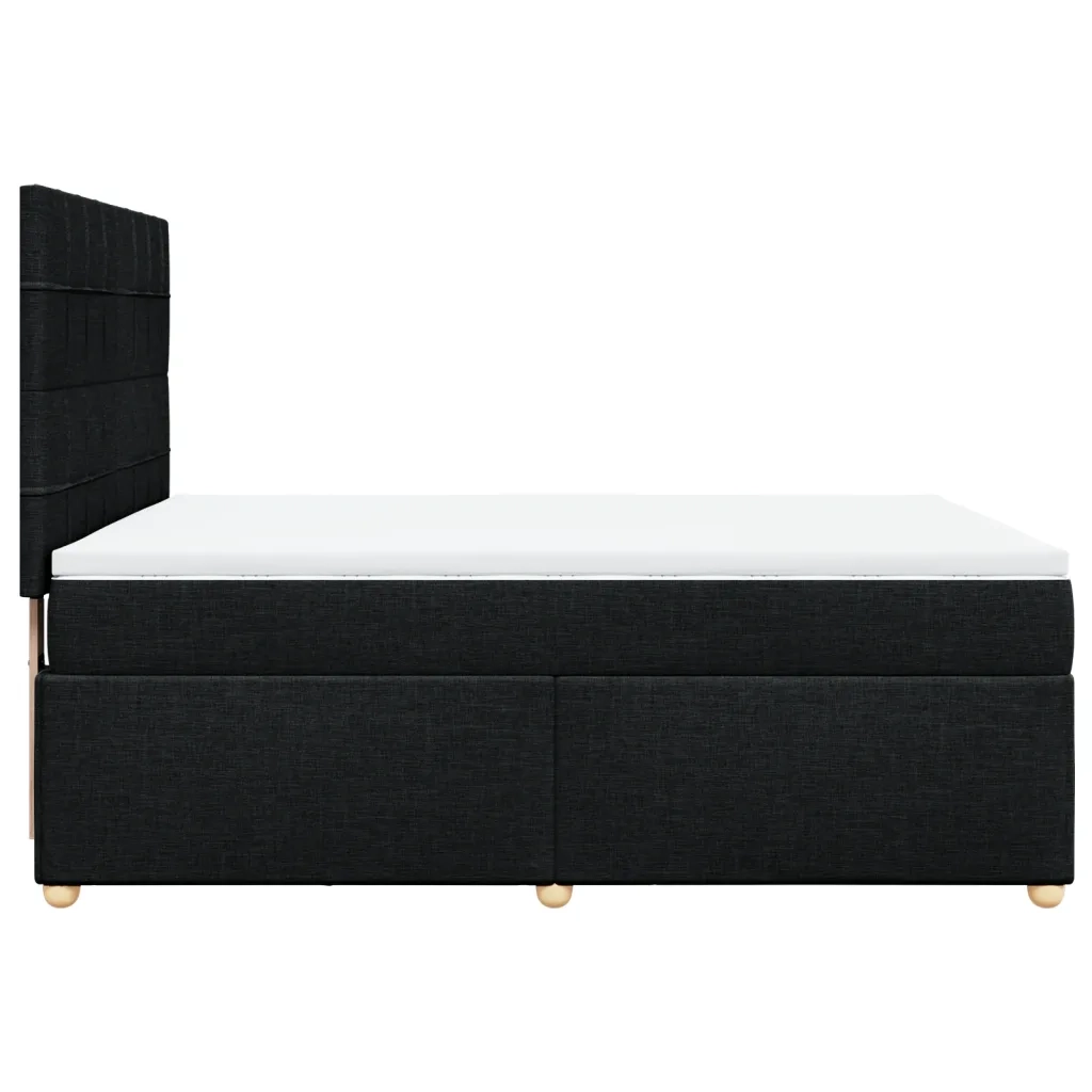 Giroletto a Molle con Materasso Nero 160x200 cm in Tessuto 3293633
