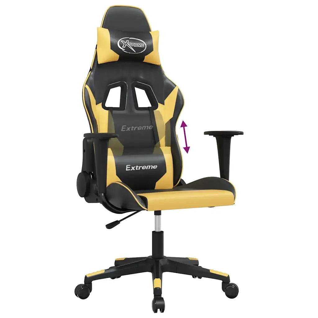 Sedia da Gaming | Sedia da e-sports Nera e Oro in Similpelle