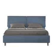BS COM Letto matrimoniale contenitore imbottito 160x210 microfibra blu