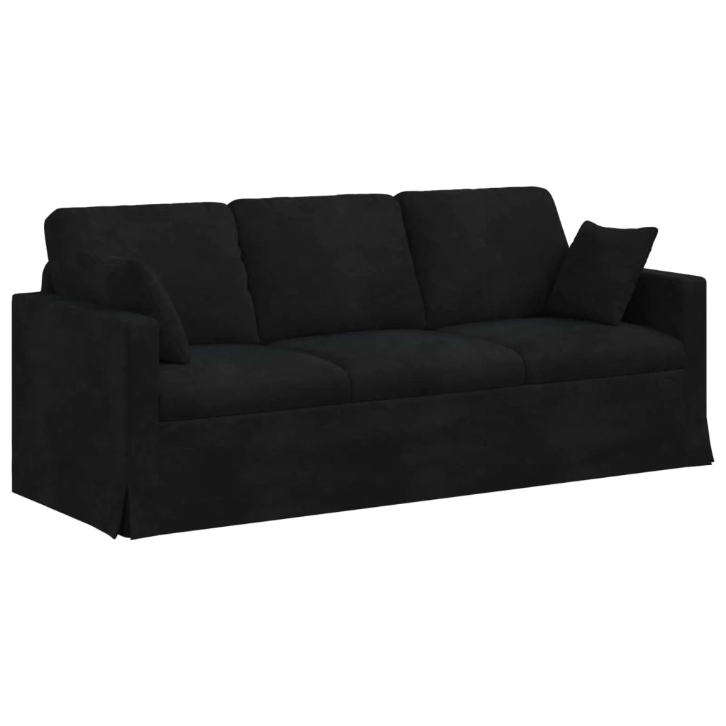 Divano Nero 198 x 78 x 80 cm Velluto 42024437