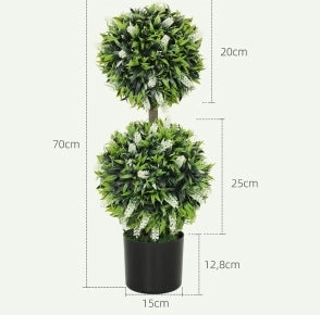 Set di 2 piante artificiali ULEVR di lavanda bianche 70 cm in vaso, per interni ed esterni