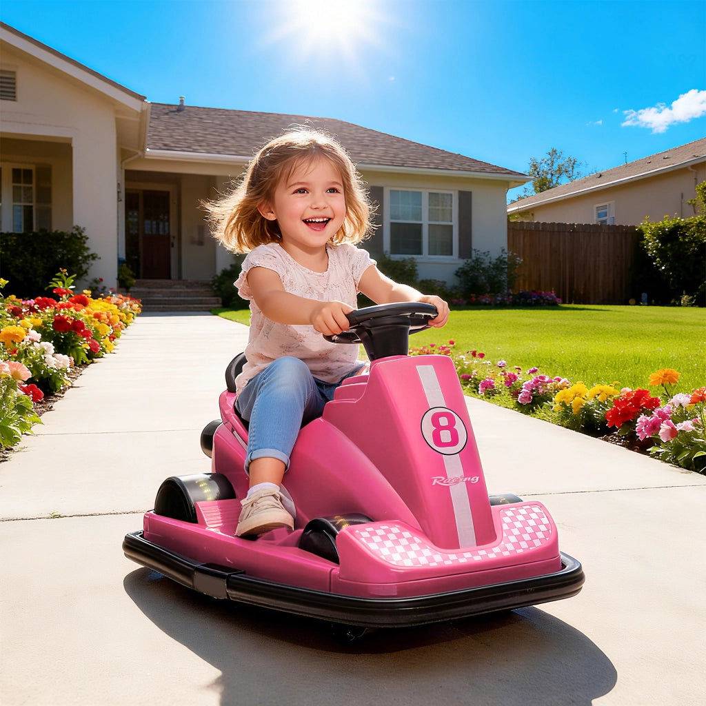 Auto Tampone Bambini 6V ¨C Minimal ¨C Rosa 74x53x48cm