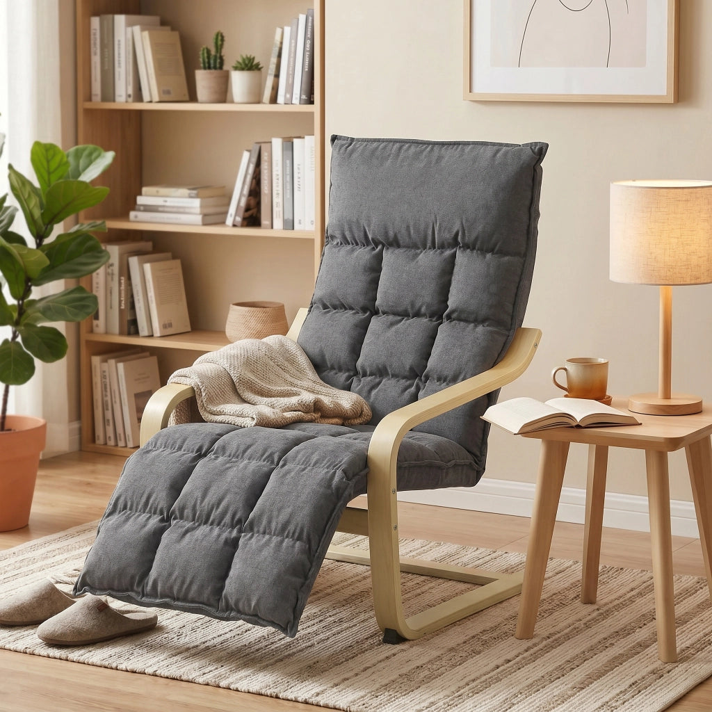 Poltrona Relax con Poggiapiedi e Dondolo ¨C Minimal ¨C Grigio