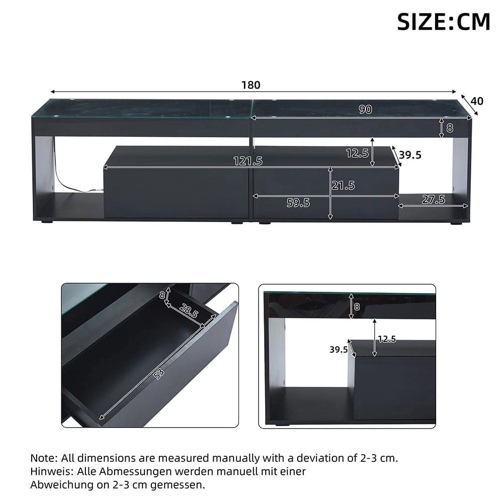 Mobile TV nero - Xylo - 2 cassetti LED per 70"