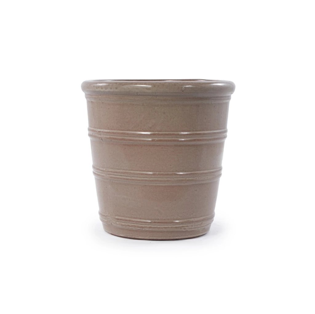 Vaso per piante in ceramica fatto a mano color talpa da 40,5 cm, resistente al gelo e decorativo