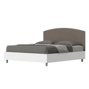 Letto Matrimoniale 160x200 cm struttura bianco frassino testata Antilia - Similpelle,Cappuccino,Contenitore