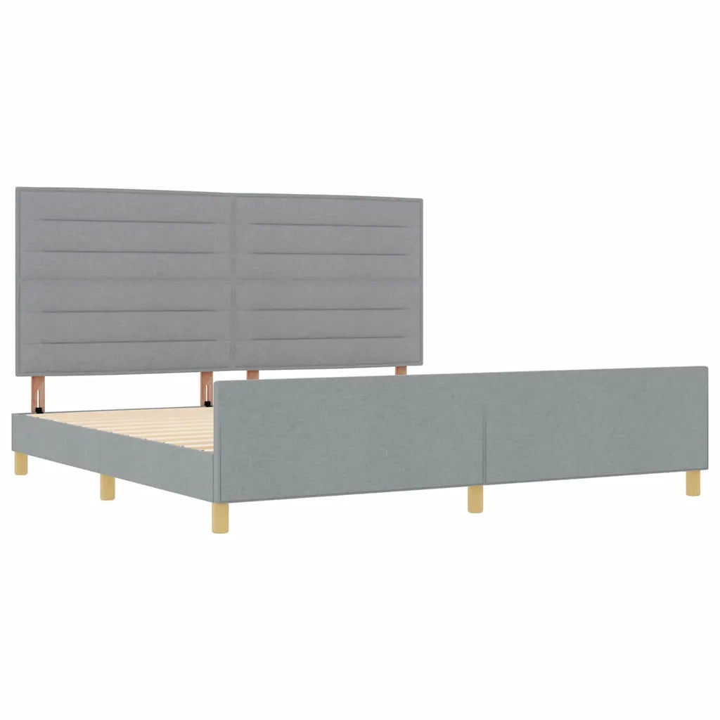 Struttura del letto Grigio chiaro 200 x 200 cm Tessuto