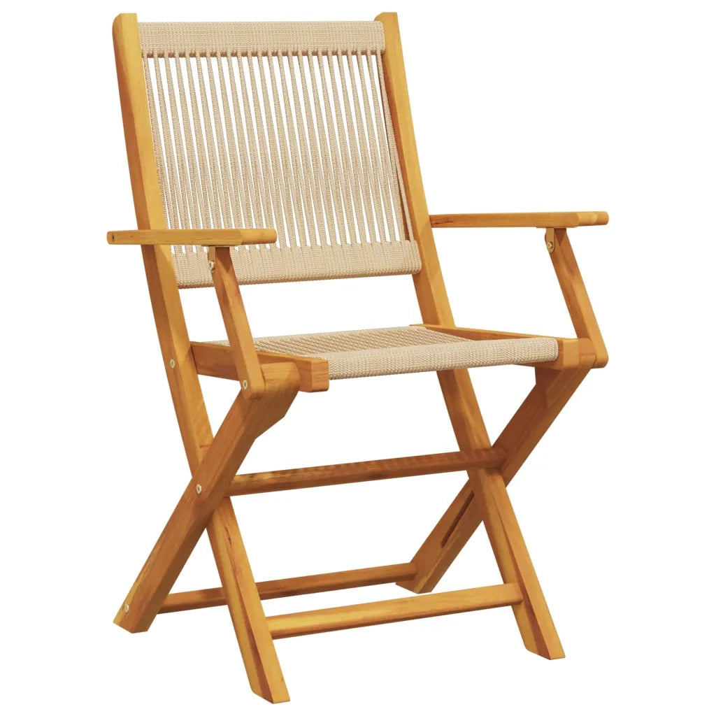 Set da Bistrot 3pz Beige in Polipropilene e Legno Massello 3281807