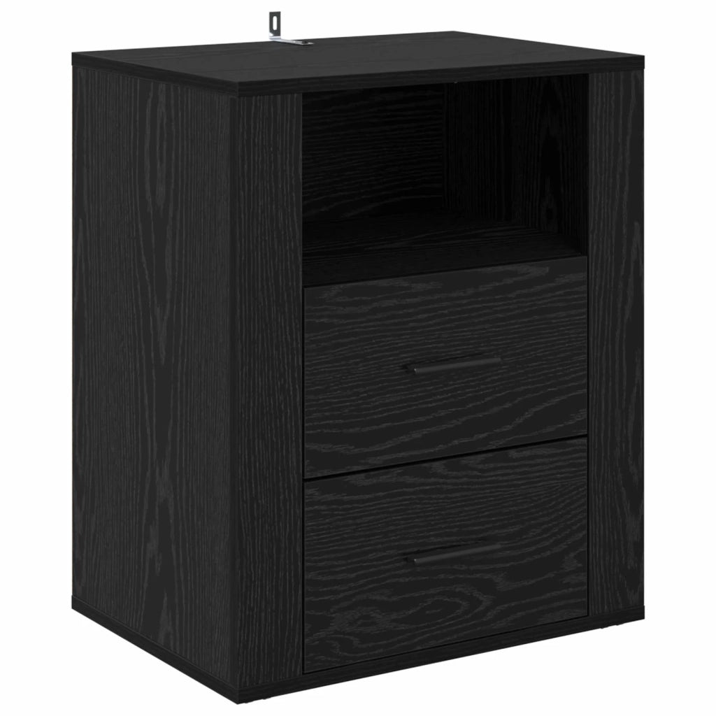 Armadio da Notte Rovere Nero 35 x 50 x 60 cm Legno multistrato 881080