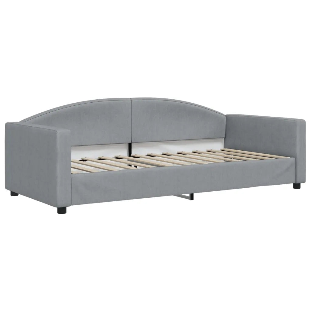 Divano Letto Estraibile Cassetti Grigio Chiaro 90x200cm Tessuto 3197224