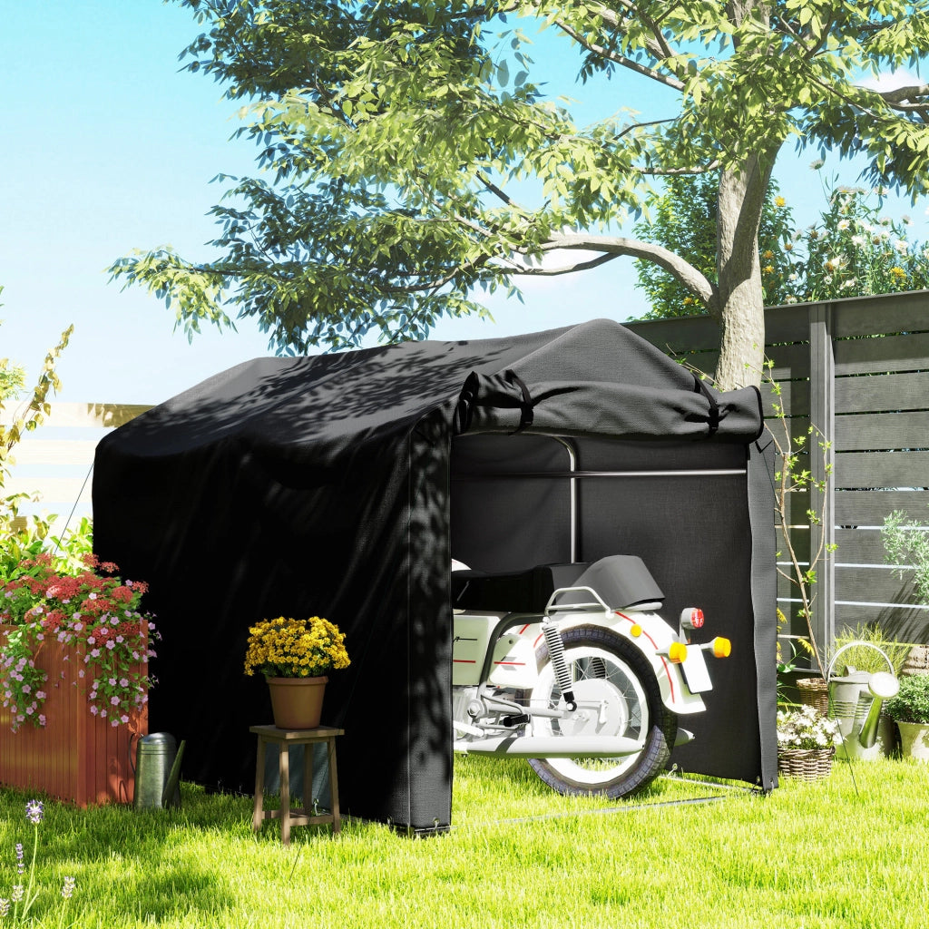 Tenda Garage Impermeabile ¨C Xylo ¨C 220x157x165 cm Nero con Porta UV-Resistente