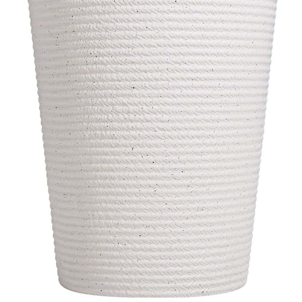 Set di 2 vasi da giardino grandi con effetto a coste per terrazzo colore bianco