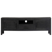 Mobile Porta TV Nero 118x30x40 cm in Legno Massello di Mango 247985