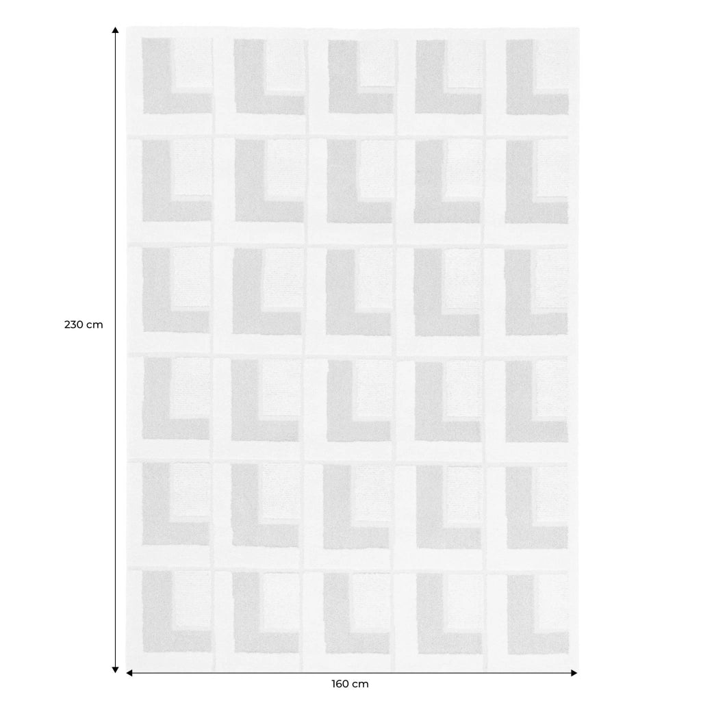 Tappeto da interno con motivi geometrici crema