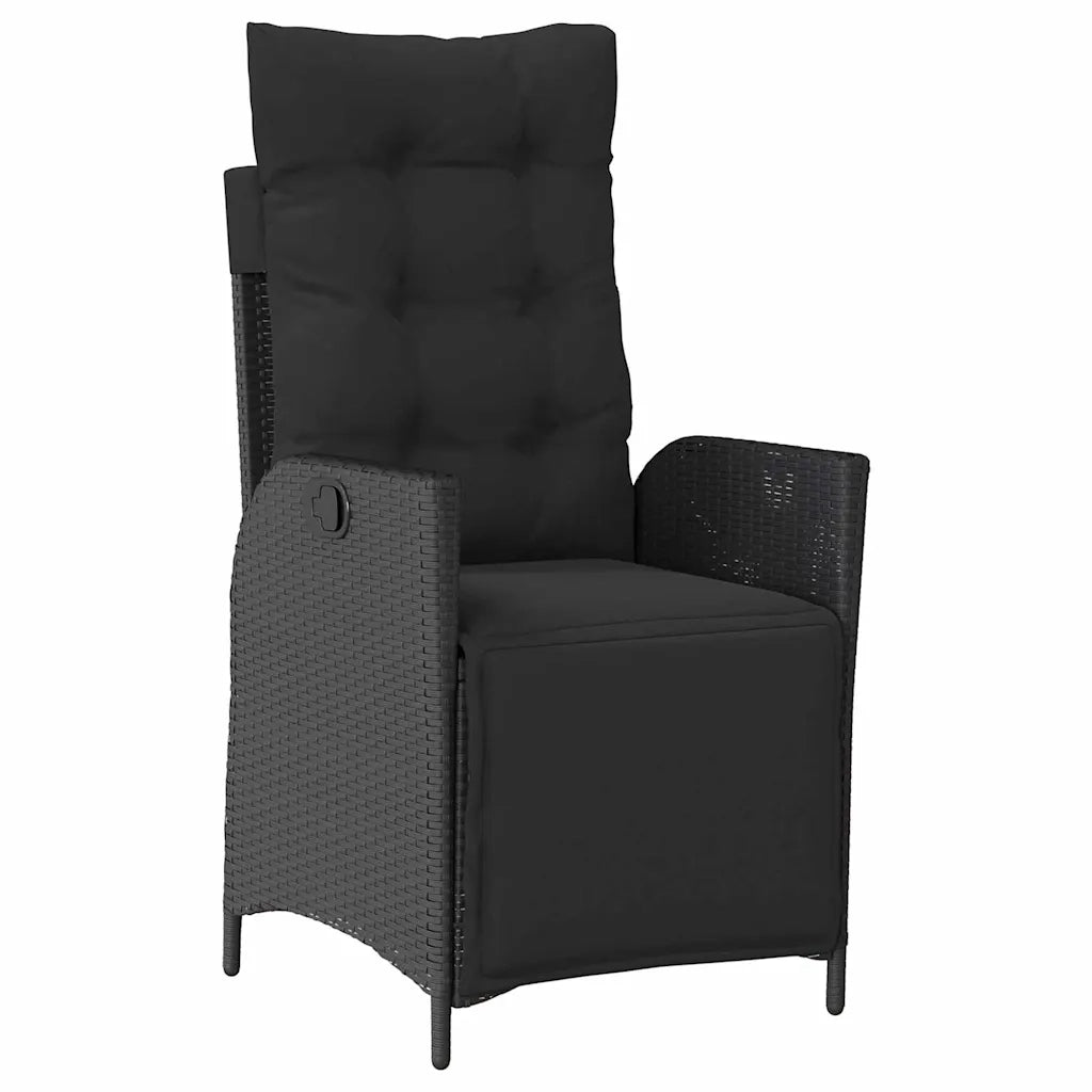 Set da Pranzo per Giardino con cuscino 9 pcs Nero polyrattan 3380539