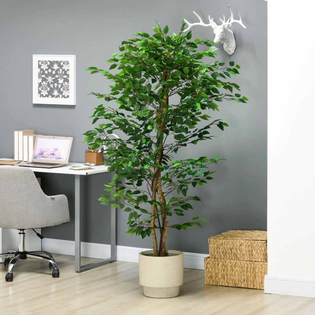 Ficus Artificiale con Tronchi Naturali 180 cm ¨C Minimal ¨C Verde