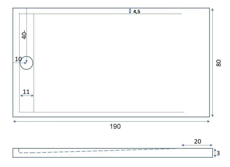 Piatto Doccia 70x130 cm in Pietra Bonussi Kamet Crema