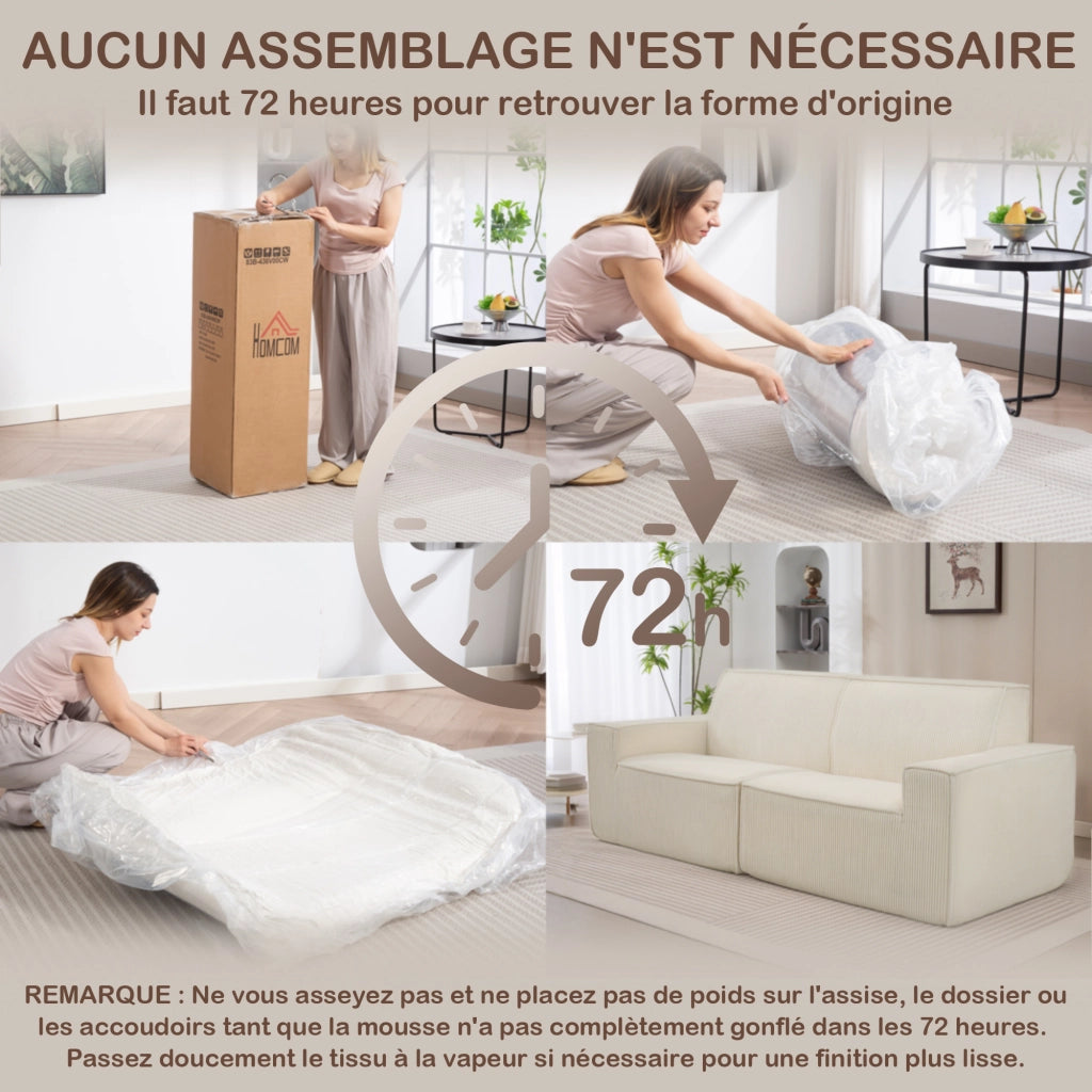 Divano 3 posti in velluto 230 cm ¨C Xylo ¨C beige