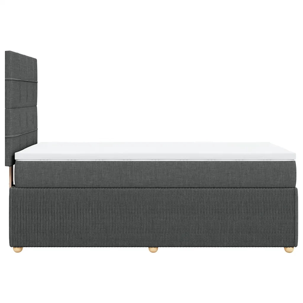 Giroletto a Molle con Materasso Grigio Scuro 100x200 cm Tessuto 3291968