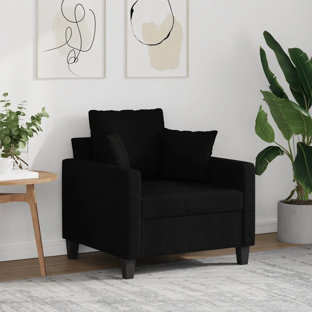 Poltrona | Sedia Relax Nera 60 cm in Tessuto