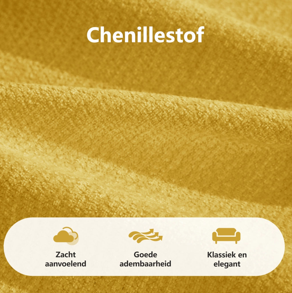 Divano modulare 4 posti senza telaio in chenille giallo, schiuma ad alta densità 32D, per soggiorno e appartamenti, senza montaggio