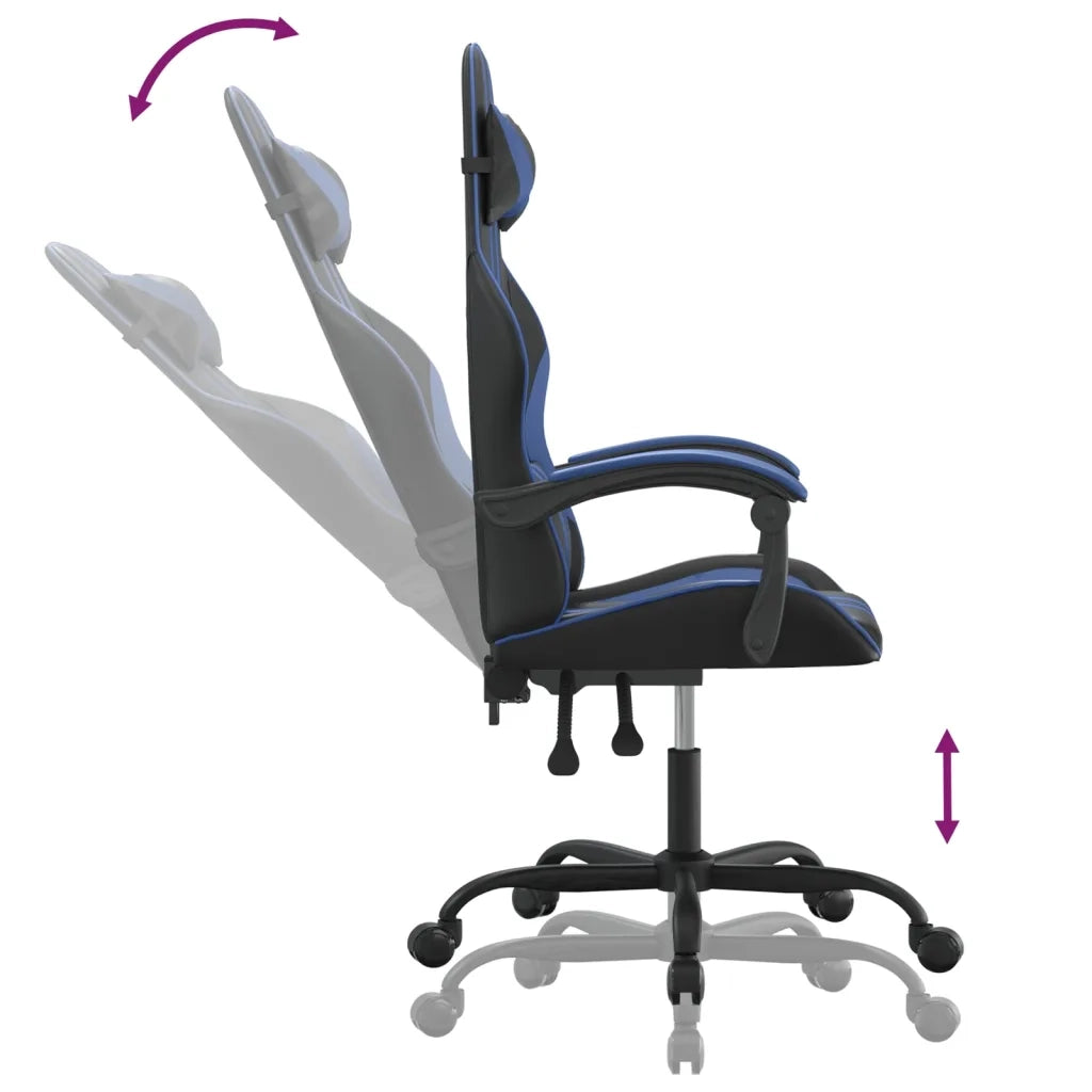 Sedia da Gaming | Sedia da e-sports Nera e Blu in Similpelle