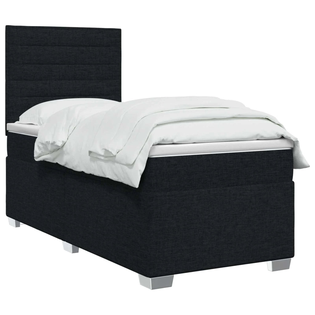 Letto box spring con materasso Nero 80 x 200 cm Tessuto 3453271