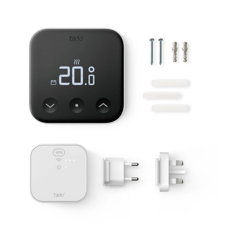 Tado Termostato Intelligente Cablato X kit di base. Controllo della temperatura. Wi-fi. Matter. Assistenti vocali google e alexa