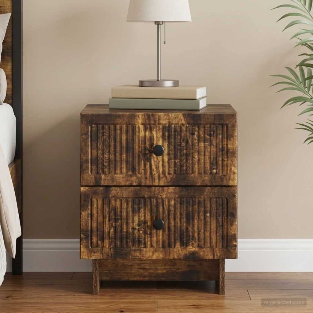 Armadio da Notte con cassetto Rovere Fumo 43 x 34,5 x 47,5 cm 893845