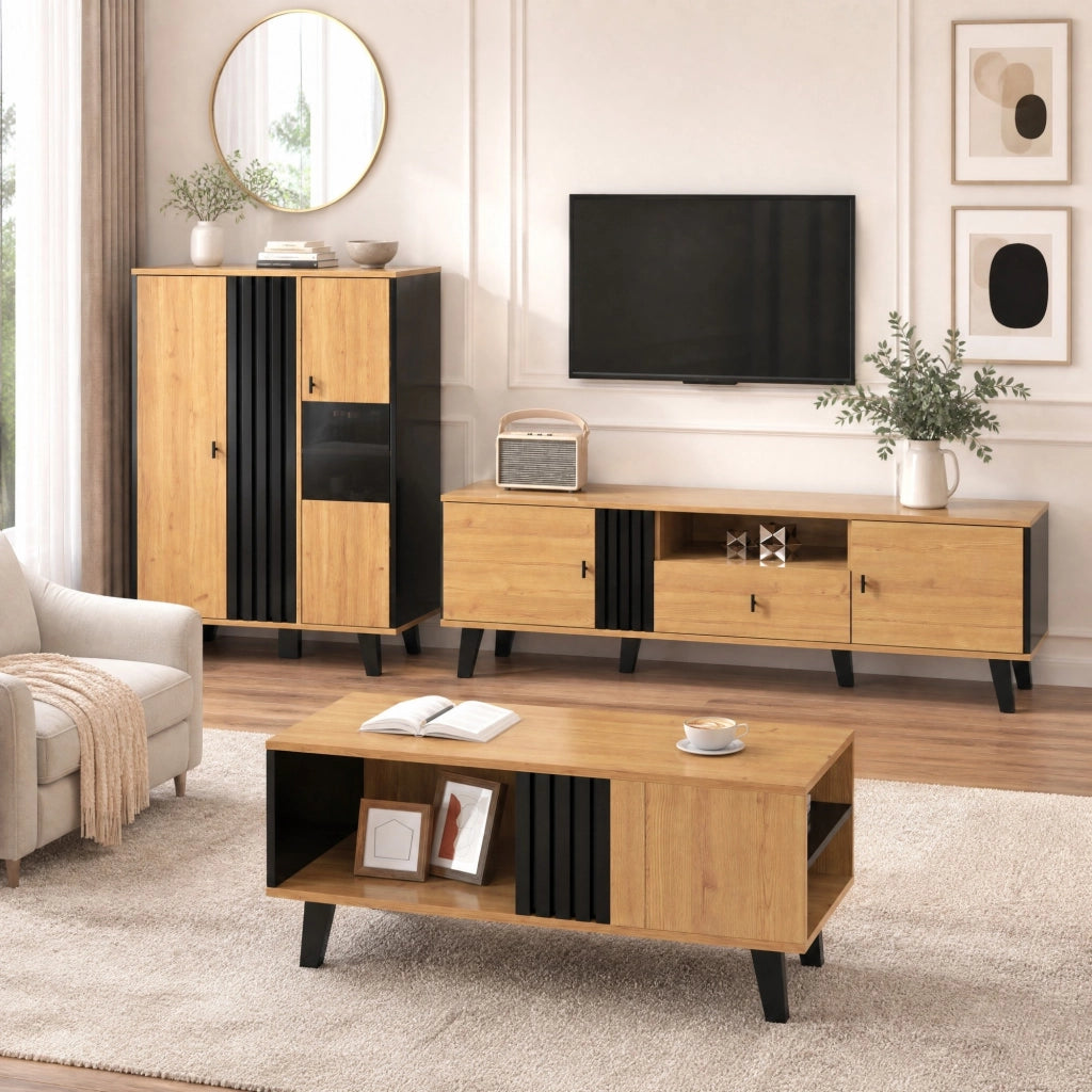 Mobile TV 170 cm con ante e cassetto