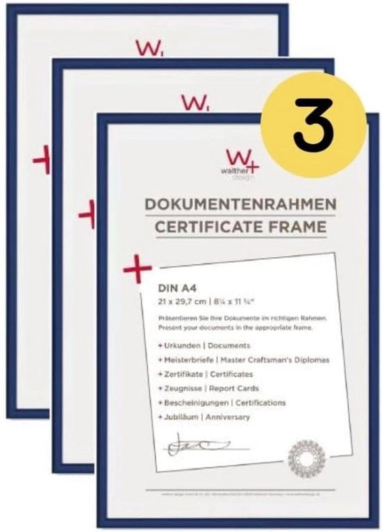 Fotolijst in plastica A4 - multifunzionale e affidabile - 3 pezzi - blu