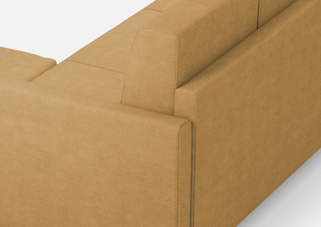 Divano 3 Posti con Pouf 198x155x85 cm Karay in Tessuto Ocra