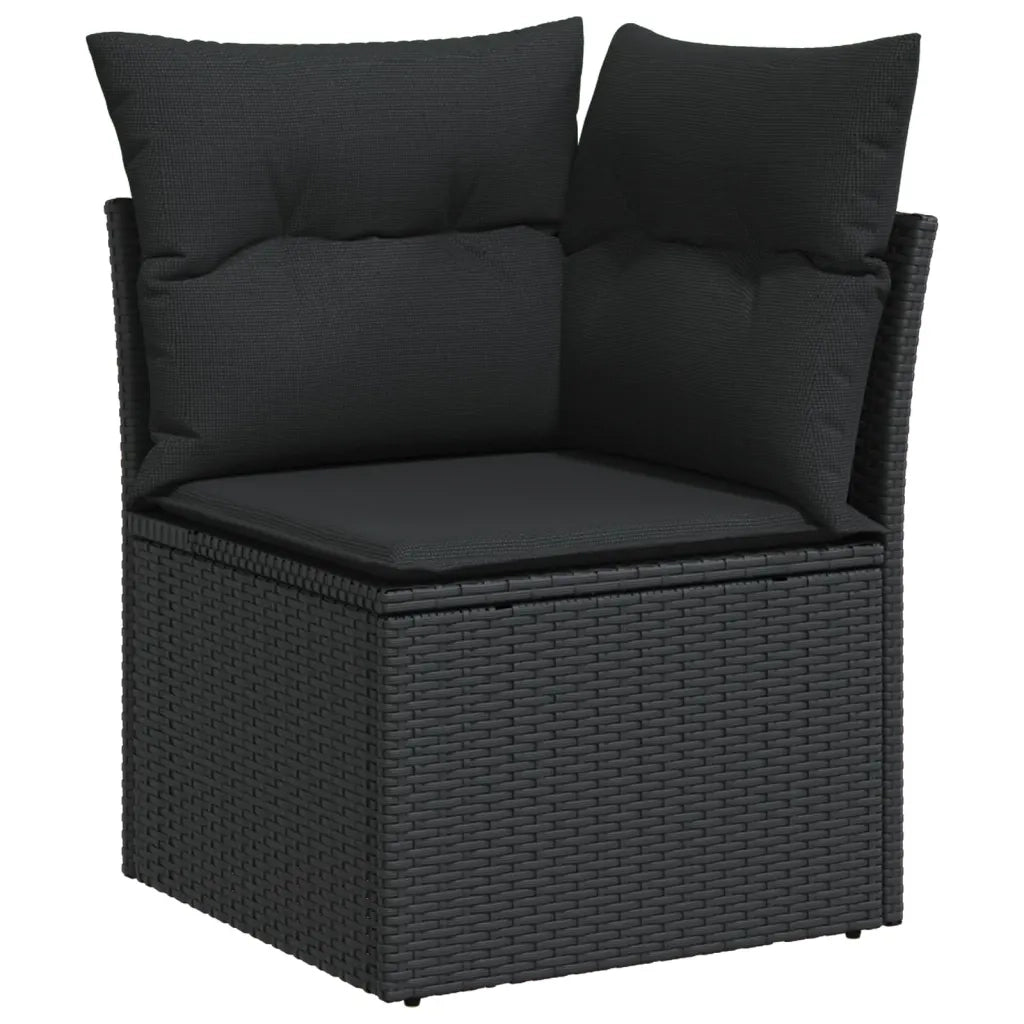 Set Divani da Giardino con Cuscini 8 pz Nero in Polyrattan 3274835