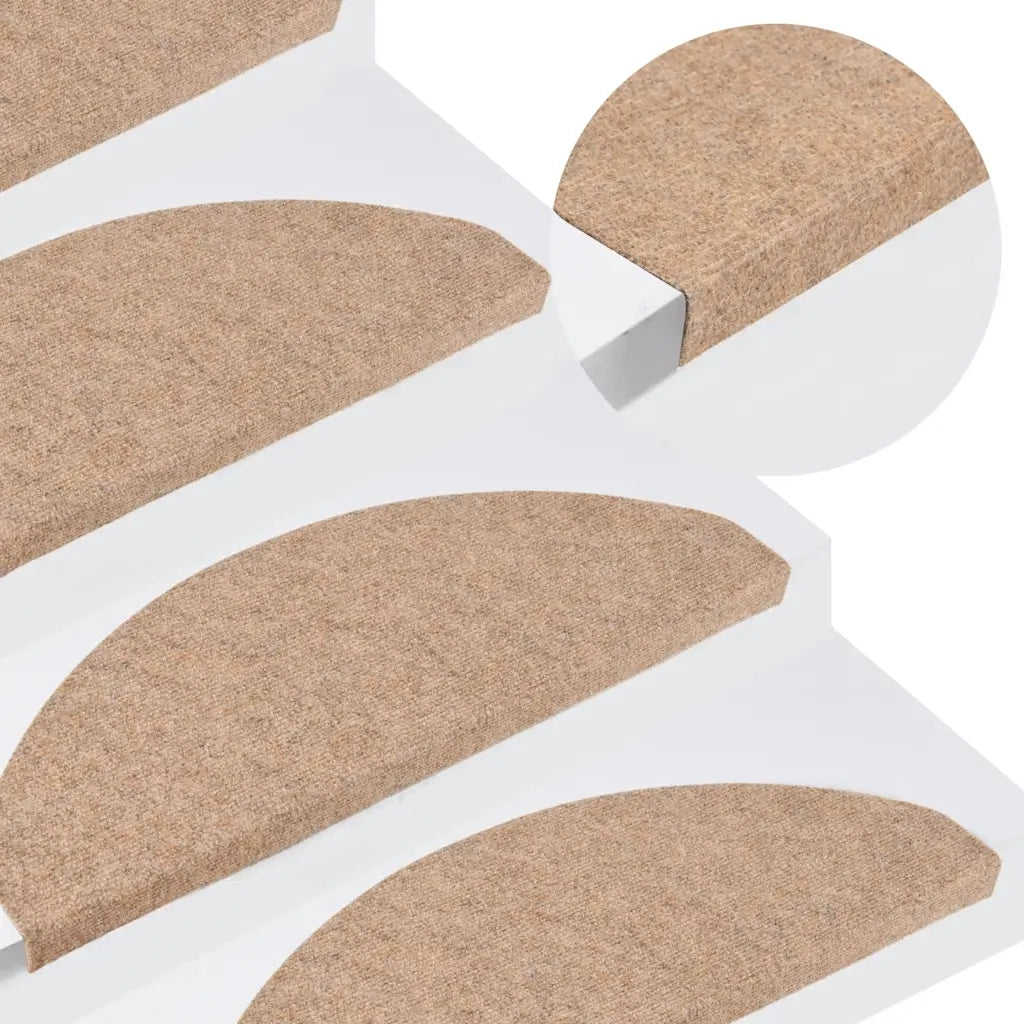 Tappetini Autoadesivi per Scale 20 pz Beige 65x22,5x3,5 cm 3365896