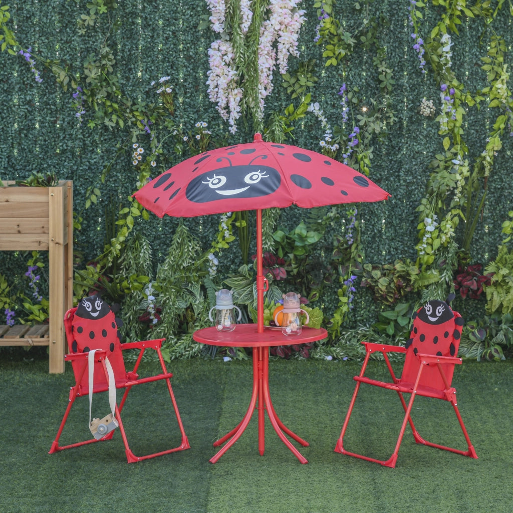 Set Giardino Bambini 4 Pezzi ¨C Minimal ¨C Rosso, Metallo