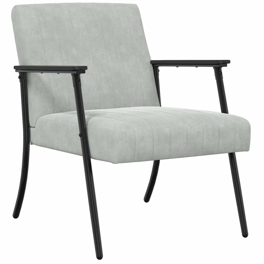 Poltrona | Sedia Relax Grigio chiaro 59 x 75 x 78 cm Velluto