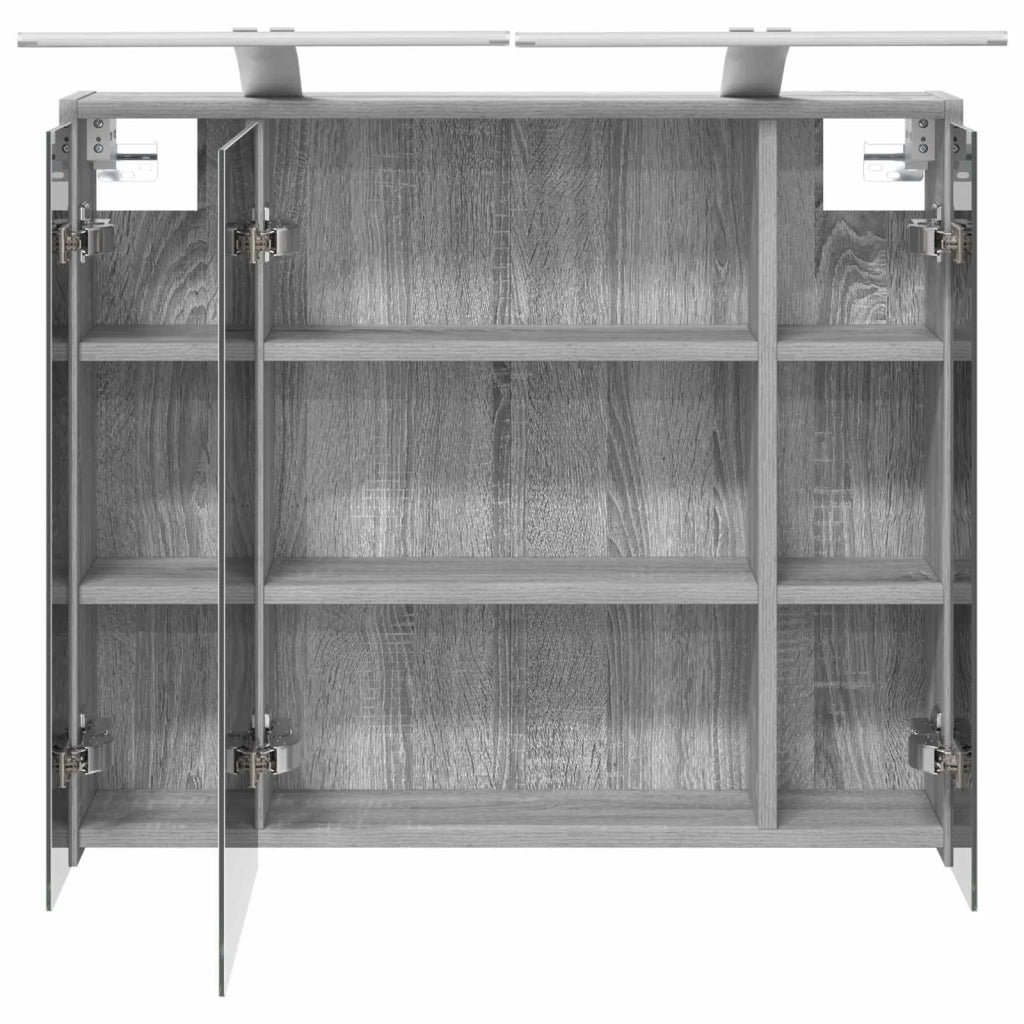 Mobiletto per specchio da Bagno | Armadio da bagno Grigio Sonoma