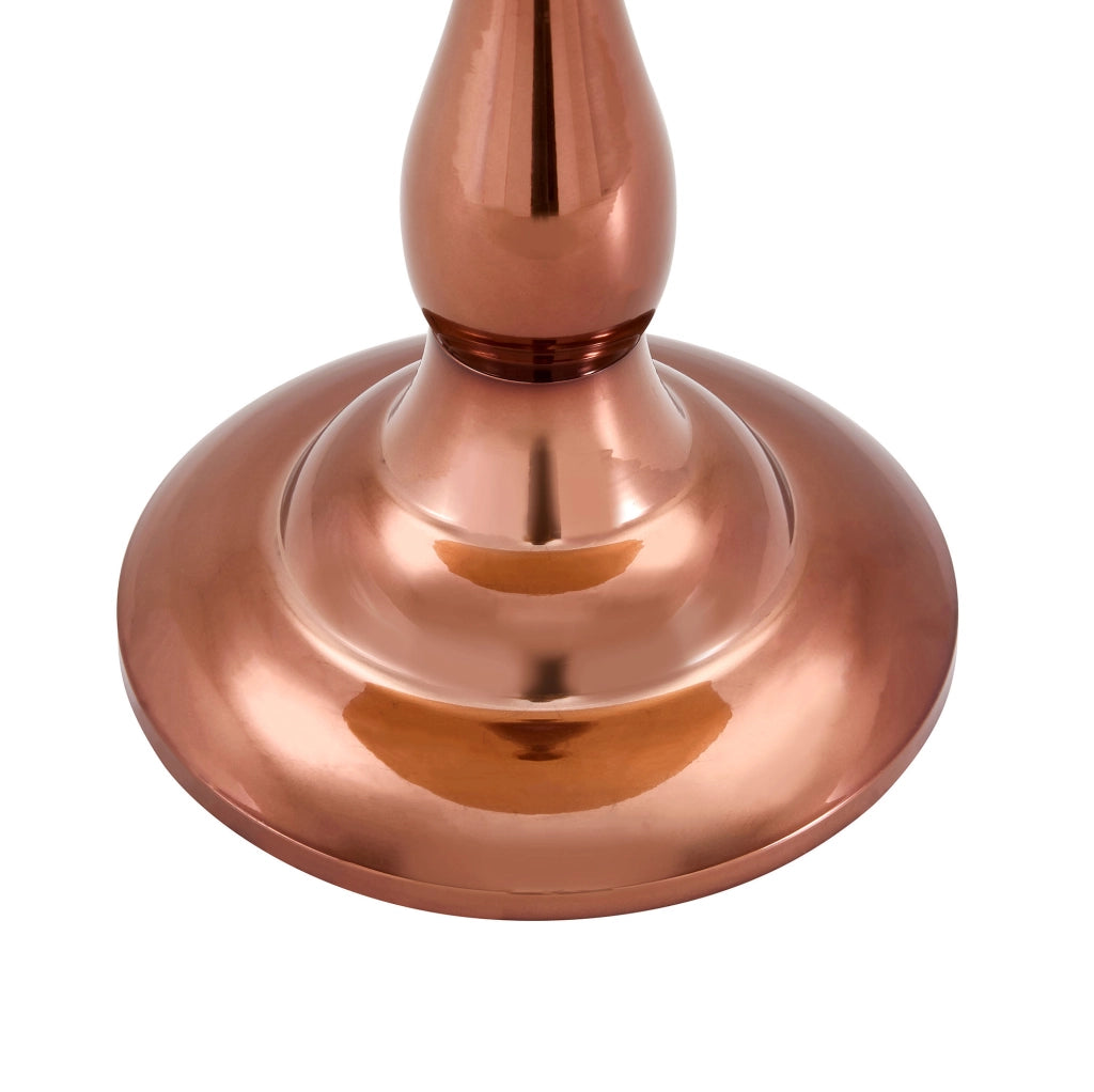 Tavolino rotondo in vetro Ø 50 cm con base in metallo marrone HOMVRA