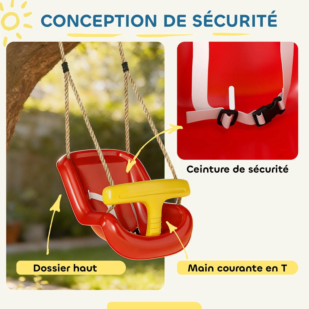 Altalena per bambini ¨C zephmum ¨C Rosso e giallo