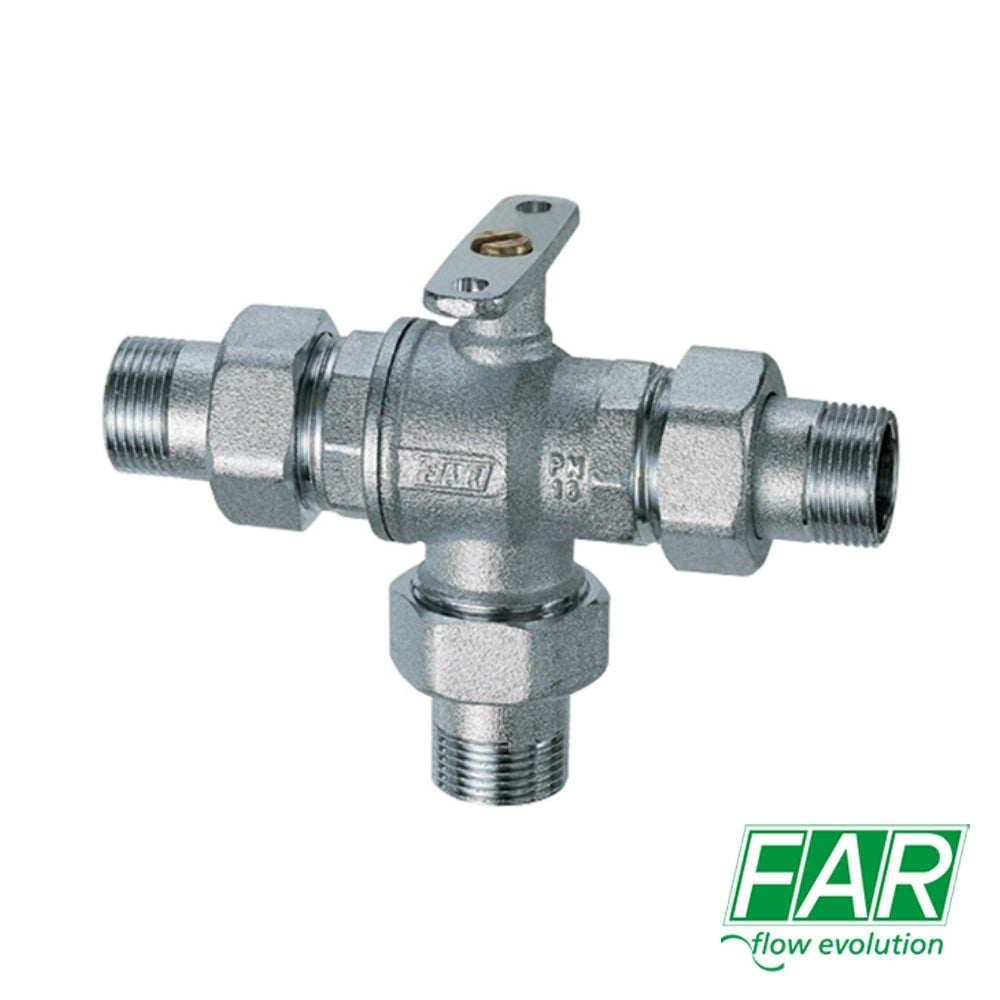 Valvola Di Zona 3 Vie 1-1/4" Motorizzabile FAR 3032 Attacco M/M