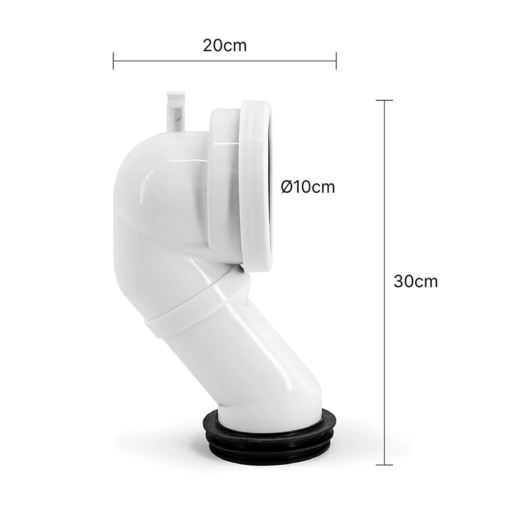 Curva tecnica per installazione sanitari filo muro con scarico a terra diam. 90 mm