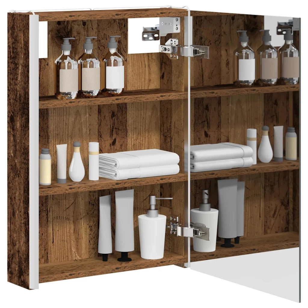Mobiletto per specchio da bagno Legno vecchio 889229