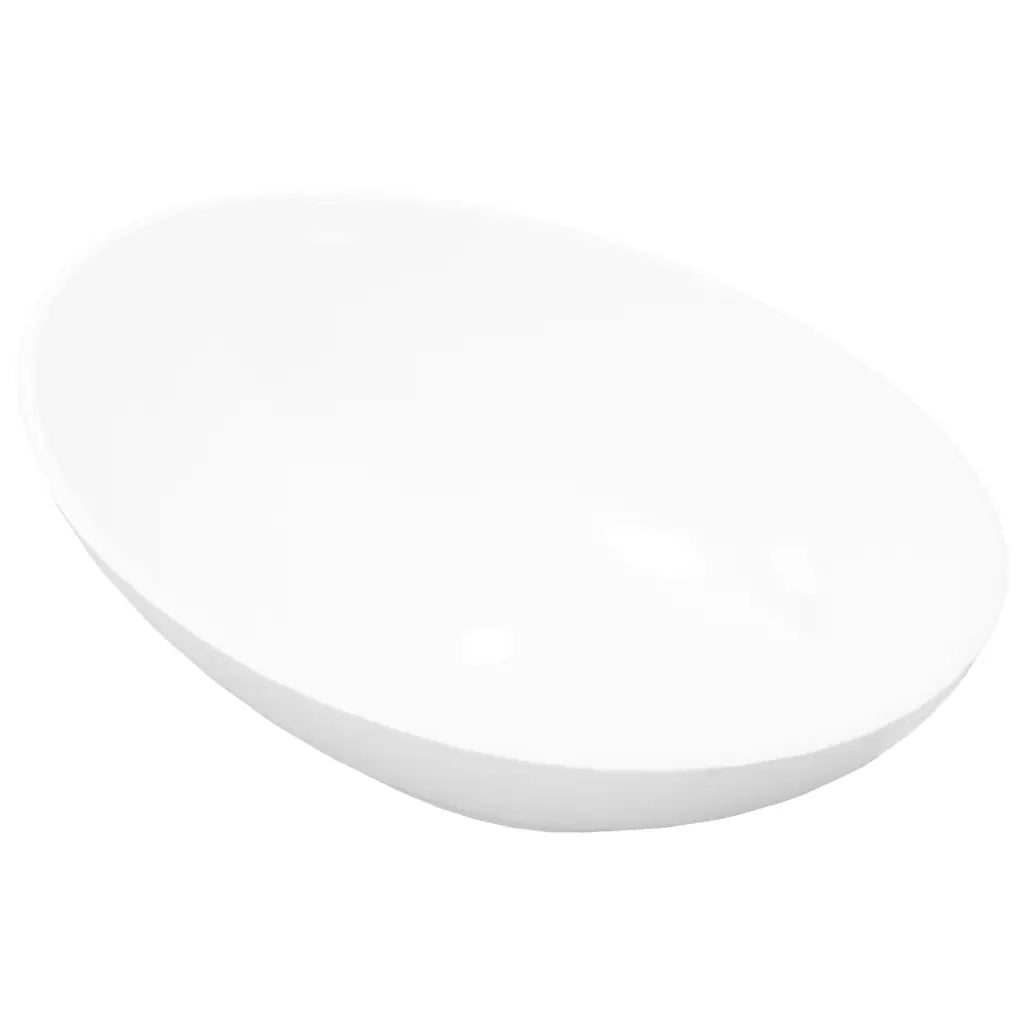 Lavello in Ceramica di Lusso Bianco Ovale 40 x 33 cm 140674