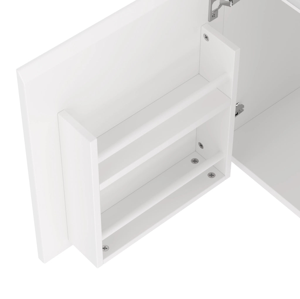 Mobile bagno sospeso 76x46x50 cm bianco MDF e ceramica; lavabo integrato