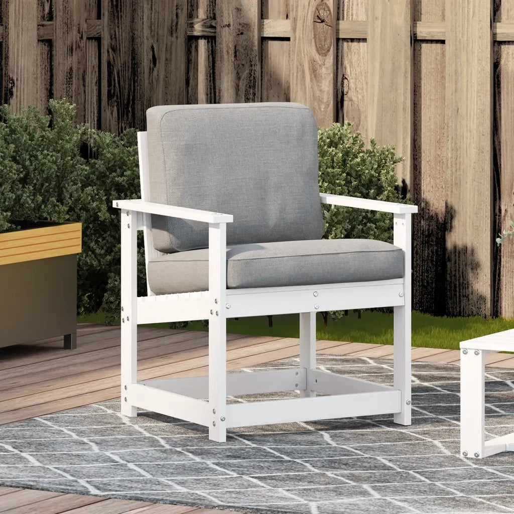 Sedia da Giardino Bianca 62x56x77 cm in Legno Massello di Pino 832626