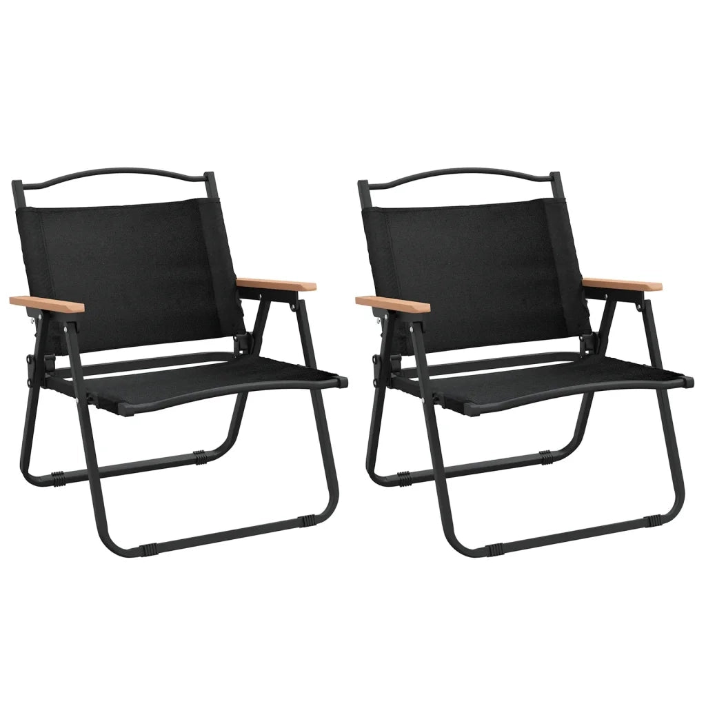Sedie da Campeggio 2 pz | Sedie da Esterno Nere 54x43x59 cm Tessuto Oxford